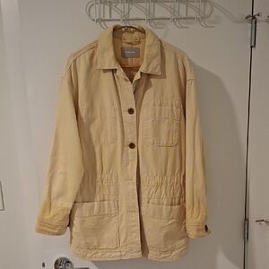 Everlane Lemon Yellow Cotton/Denim Cinchable Chore/Field Jacket/Shacket (Size M)